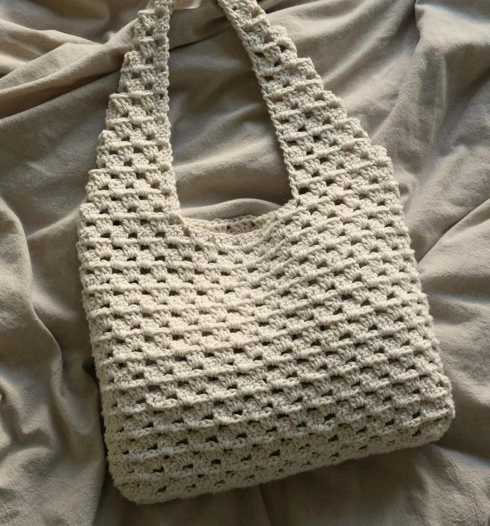 Crochet granny stitch tote bag pattern tutorial