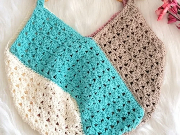 Easy crochet bag tutorial for the Spring Fling Bag made from 4 rectangles